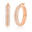 9ct Rose Gold Silver filled  stardust Hoops Sale