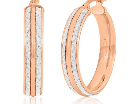 9ct Rose Gold Silver filled  stardust Hoops Sale