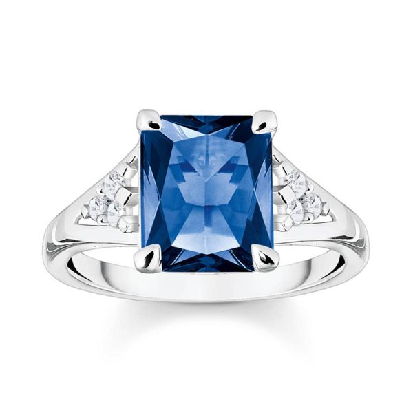 Thomas Sabo Blue Cubic Zirconia Sterling Silver Ring Sale