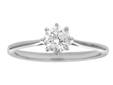 9ct White Gold  1 Carat Diamond Solitaire Ring on Sale