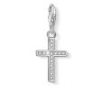 Sterling Silver Thomas Sabo Charm Club Cross Zirconia For Sale