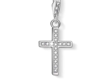 Sterling Silver Thomas Sabo Charm Club Cross Zirconia For Sale