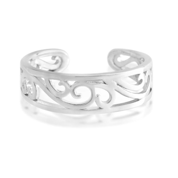 Sterling Silver Toe Ring Filigree Hot on Sale