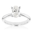 18ct White Gold 1.00 Carat Oval HJ SI Carat Certified Diamond Solitaire Ring Sale