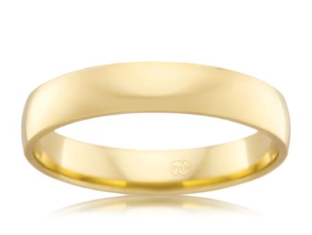 9ct Yellow Gold 4mm Crescent Ring. Size W For Discount