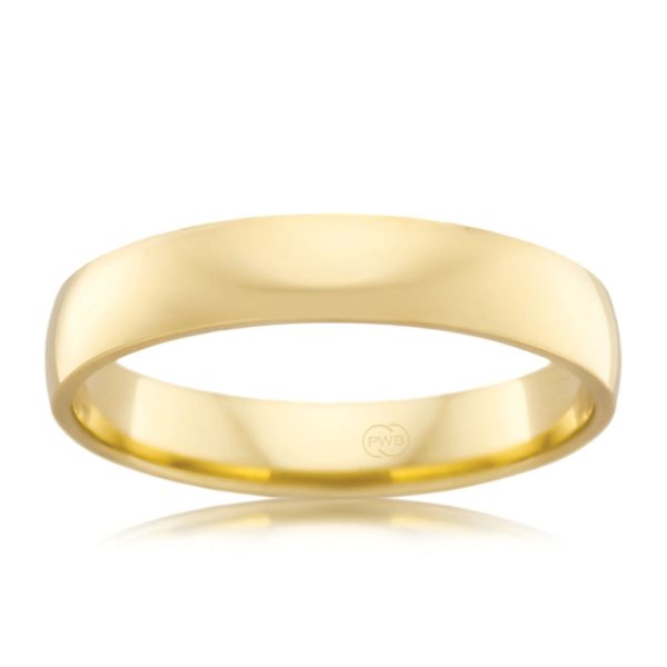 9ct Yellow Gold 4mm Crescent Ring. Size W For Discount