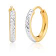 9ct Diamond Cut 11mm Hoop Earrings Online Sale