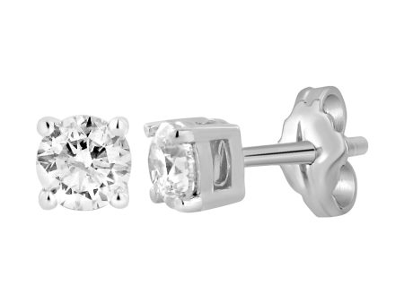 9ct White Gold 3 4 Carat Diamond Stud Earrings For Sale