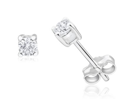 Sterling Silver Zirconia 3mm Claw Stud Earrings For Cheap