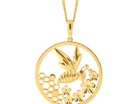 9ct Gold Bee Hoop Pendant Online now