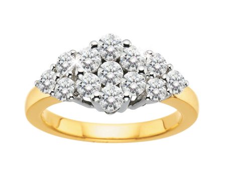 18ct Yellow Gold  Starlight  Ring With 1 Carat Of Diamonds For Cheap