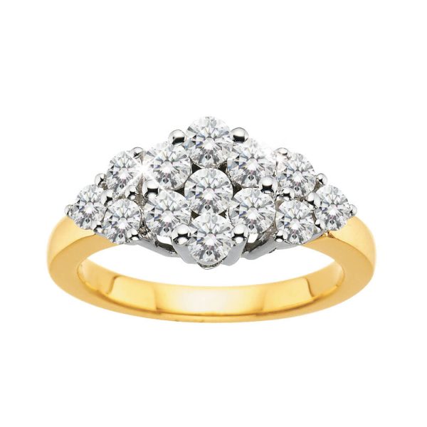 18ct Yellow Gold  Starlight  Ring With 1 Carat Of Diamonds For Cheap