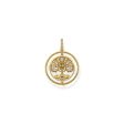 Thomas Sabo Gold Plated Sterling Silver Tree Of Life Rotating Pendant For Sale