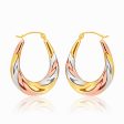 9ct three tone gold 13mm creoles with a twist Online Sale