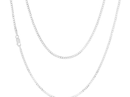 9ct White Gold 50 Gauge Tight Curb 46cm Chain on Sale