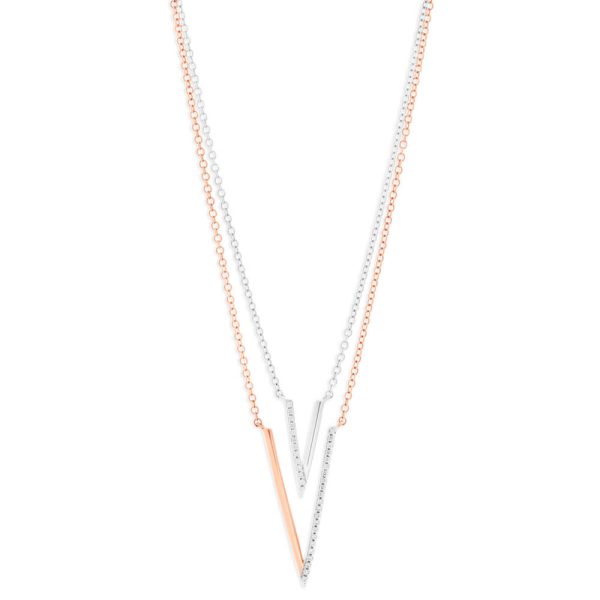 9ct Rose Gold Diamond Pendant With Chain Online Hot Sale