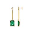 Thomas Sabo Gold Plated Sterling Silver Magic Stone Green Drop Earrings Hot on Sale