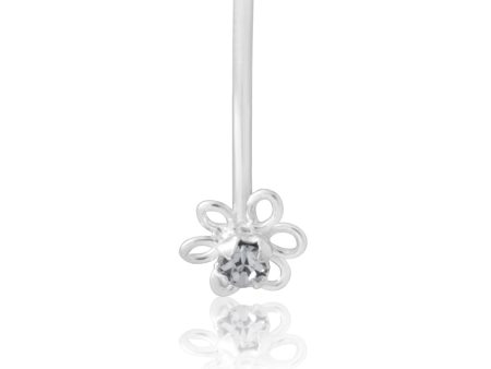 Sterling Silver Nose Stud Zirconia Flower Online