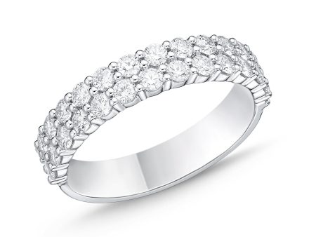 Memoire 18ct White Gold 1 Carat Diamond Paramount Half Round Eternity Ring 4.5mm Hot on Sale