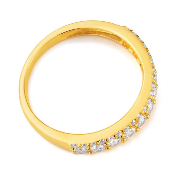 9ct Yellow Gold Zirconia Eternity Straight Ring Online Hot Sale