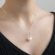 Sterling Silver South Sea Pearl and Zirconia Pendant on Chain  Lola  Sale