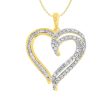 9ct Radiant Yellow Gold 1 2 Carat Diamond Heart Pendant With 45cm Chain Discount