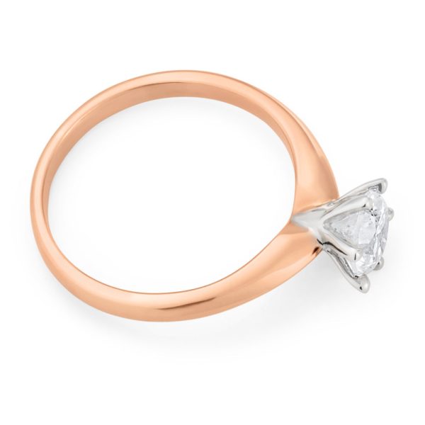 18ct Rose Gold Solitaire Ring With 1 Carat Diamond Discount