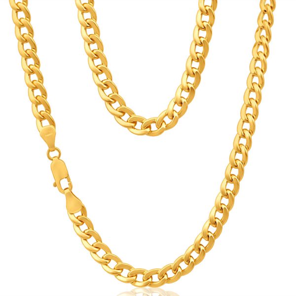 9ct Superb Yellow Gold Copper Filled Curb Chain Hot on Sale