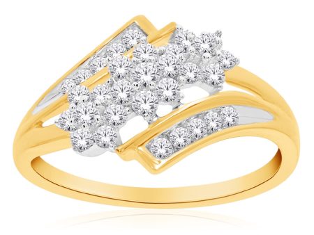 14ct Yellow Gold 1 2 Carat Diamond Cluster Ring Supply