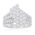 10ct White Gold 2 Carat Diamond Fancy Dress Ring For Discount