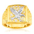 8 Diamonds Eagle Mens Ring in 9ct Yellow Gold Online Sale