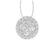 9ct White Gold 1 2 Carat Diamond Cluster Pendant on 45cm Chain For Discount