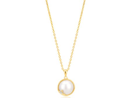 9ct Mabe Pearl & Diamond Pendant For Cheap