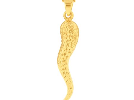 9ct Silverfilled Yellow Gold Italian Horn Pendant Sale