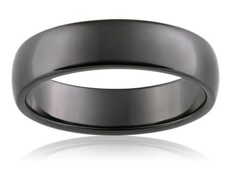 Zirconium 6mm Smooth Finish Gents Ring Size T U Z For Cheap