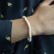 White Freshwater Pearl Stretch Bracelet For Cheap