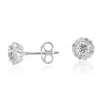 Sterling Silver Zirconia Round Stud Earrings For Cheap