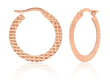 9ct Rose Gold Silver Filled Hoop Earrings For Discount