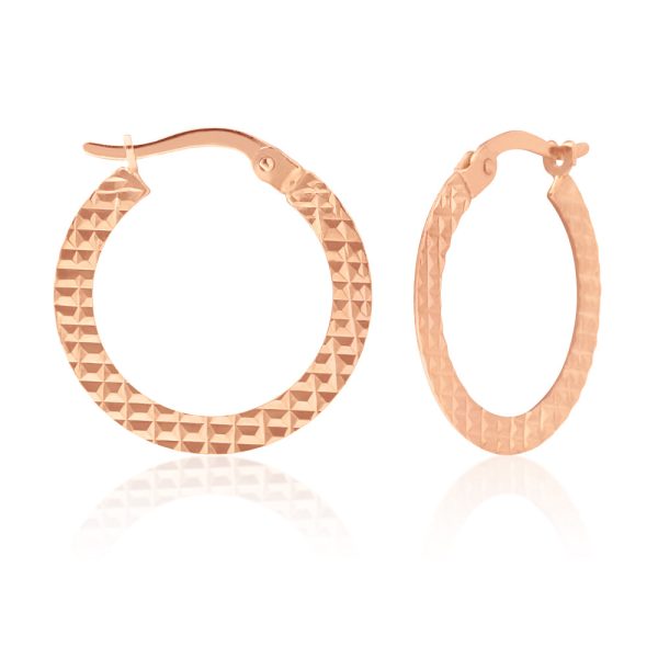 9ct Rose Gold Silver Filled Hoop Earrings For Discount