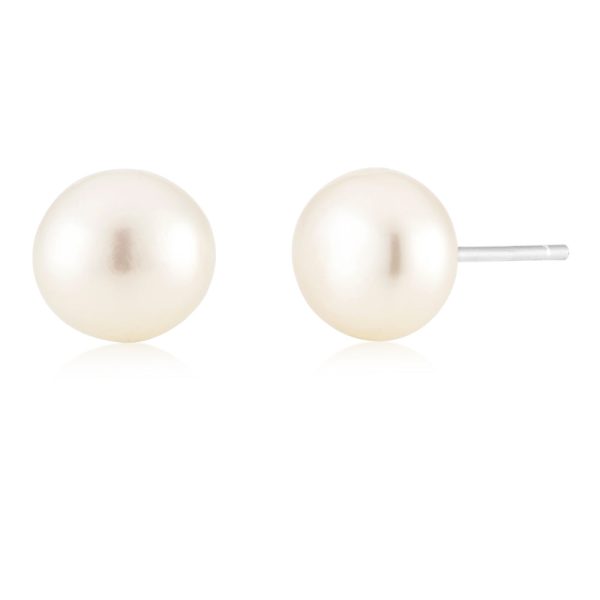 White 7.5-8mm Freshwater Pearl Stud Earrings Online