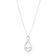 Sterling Silver Rhodium Plated Cubic Zirconia Heart & Infinity Pendant For Cheap