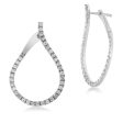 14ct White Gold 1 Carat Diamond Hoop Earrings For Sale