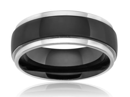 8mm Stainless Steel Black Plated Gents Ring Online