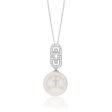 Sterling Silver South Sea Pearl and Zirconia Pendant on Chain  Lola  Sale