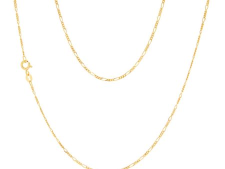 9ct Yellow Gold 40 Gauge 1:3 Figaro 46cm Chain Cheap