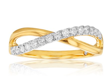 Flawless 1 4 Carat Diamond Infinity Ring in 9ct Yellow Gold Sale