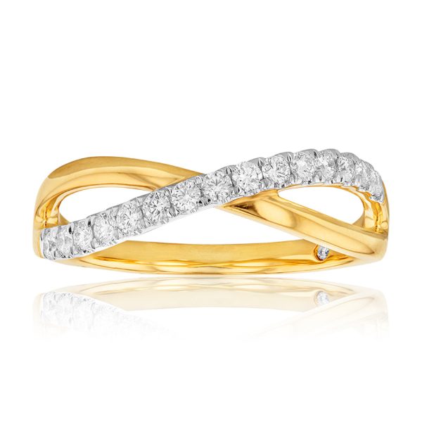 Flawless 1 4 Carat Diamond Infinity Ring in 9ct Yellow Gold Sale