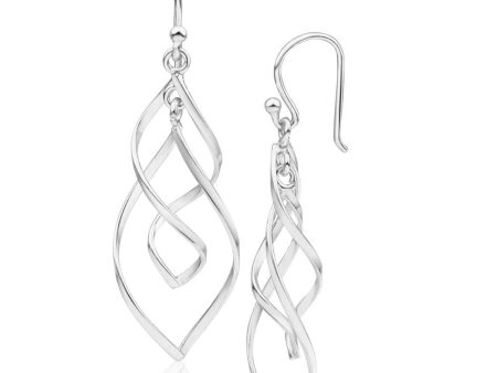 Sterling Silver Twist Teardrop Drop Earrings Online Sale