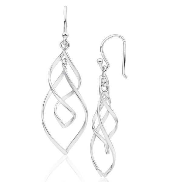 Sterling Silver Twist Teardrop Drop Earrings Online Sale