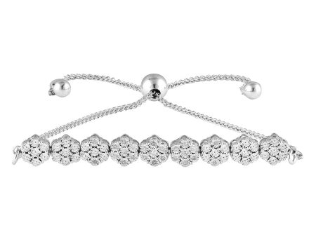 25 Diamond Slider Bracelet in Sterling Silver For Cheap